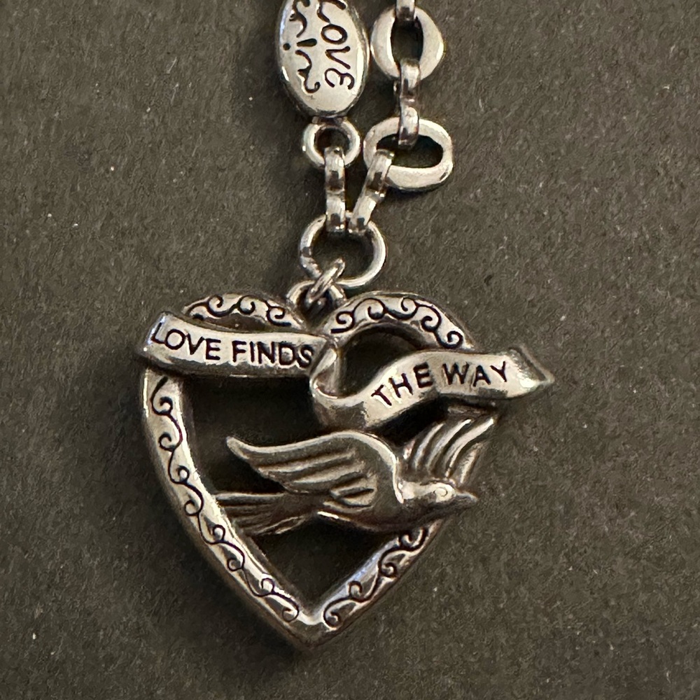 Brighton Love Finds The Way heart silver necklace - Picture 2 of 5
